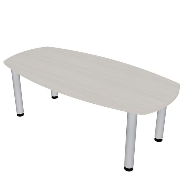 33.5 in W, 69.5 in L, 29 in H, Engineered Wood Top, Ivory
